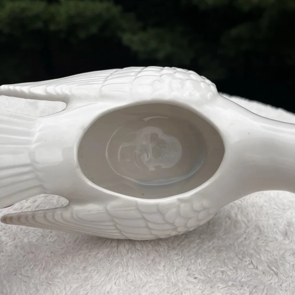 Vintage Napcoware Japan White Dove Bird Planter Ceramic Figurine Vase 5